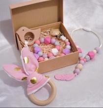 Photograph of Baby Gift Set with Silicone Feather Teether