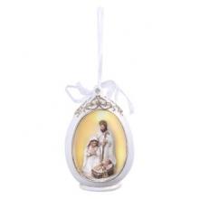 Photograph of Nativity Scene In Egg Ornament 6x7x10cm