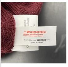 Photograph of Promotional QLD LED Light Up Maroons Beanie Warning Label